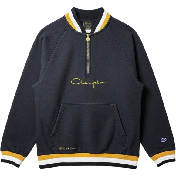 Champion Other - Mens SMALL Champion x Muhammad Ali Sweatshirt Black Gold Limited Edition 1/4 Zip